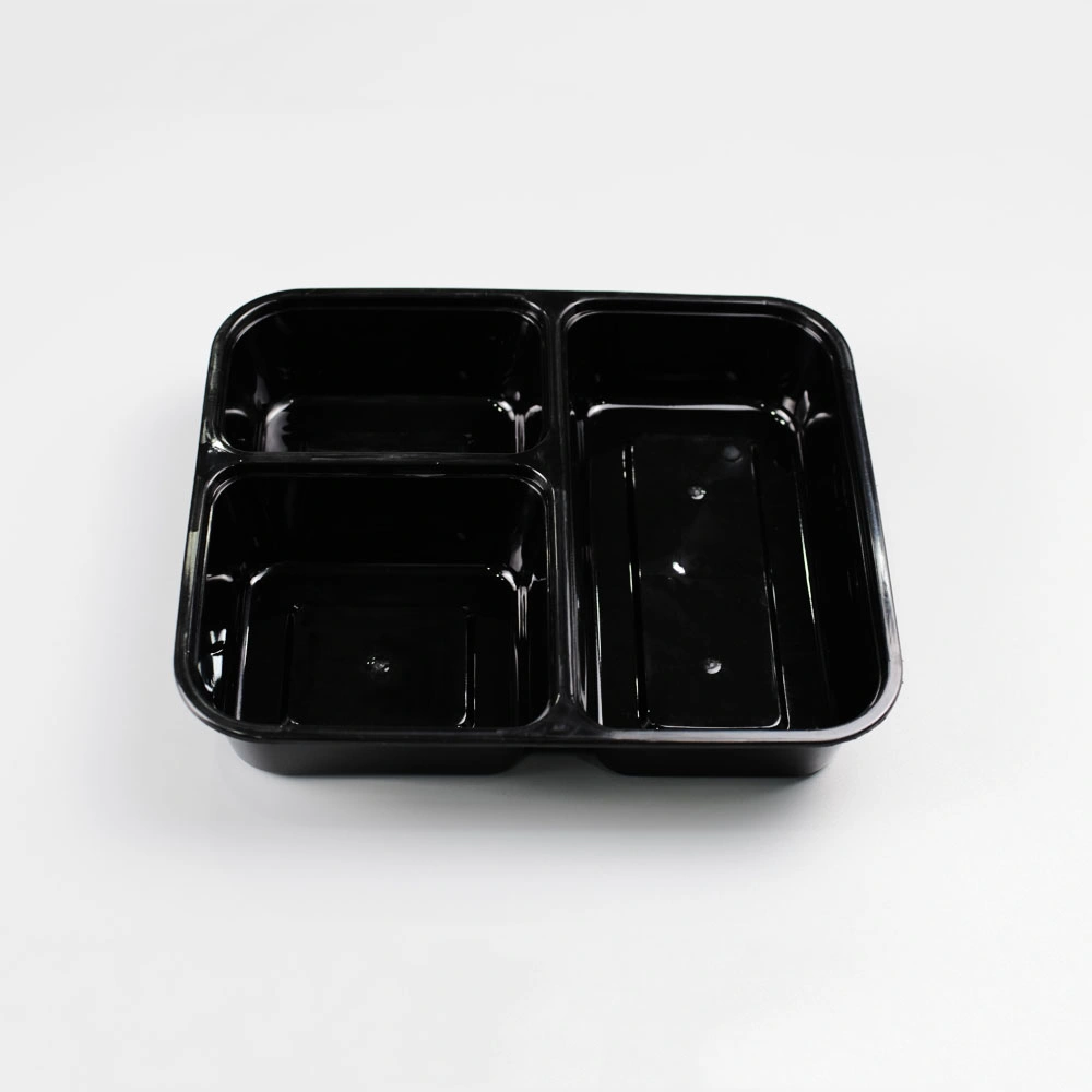 Factory Supplier Food Take out Packaging Disposable 3compartment Plastic Lunch Boxes Prepared Food Container Manufacturer