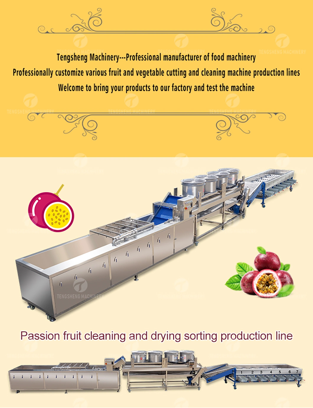Large Commercial Fruit and Vegetable Sorter Potato Passion Fruit Grading Machine Can Be Customize