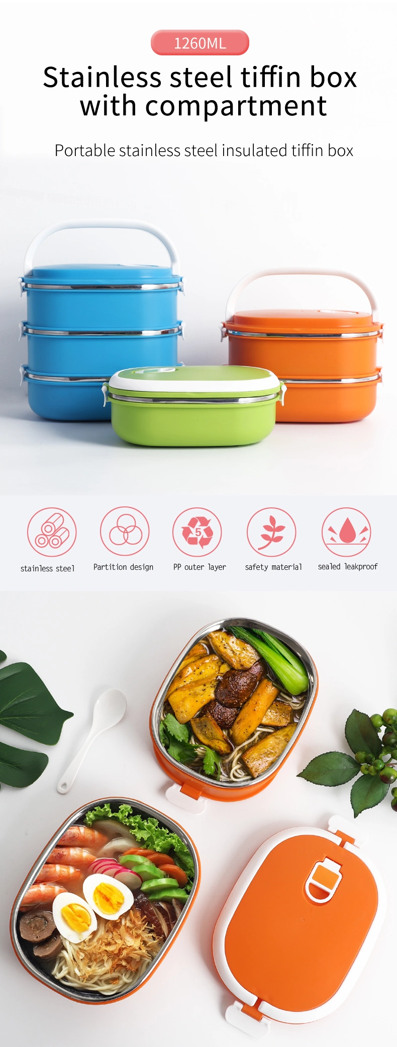 Wholesale Eco Leak-Proof Food Plastic Bento Food Container Take Away Food Container Vacuum Lunch Box