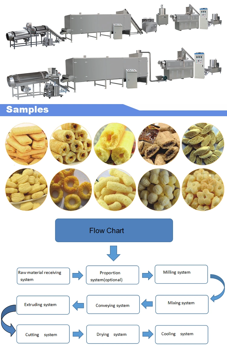 Fully Automatic Snack Food Extruder Puffed Leisure Food Production Line Automatic Leisure Snack Making Machine Puffed Food Extruding Equipment