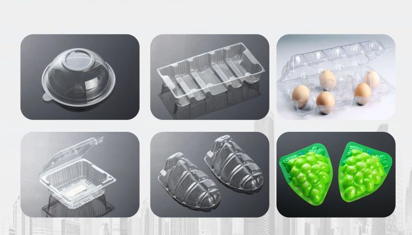 Full Automatic Disposable Plastic Food Tray Clamshell Box Coffee Cup Lid Thermoforming Forming Making Machine