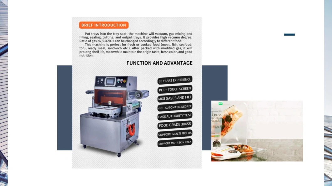 Map Tray Sealer, Modified Atmosphere Packaging Machine, Manual Vacuum Food Tray Sealing Machine with Nitrogen Filling