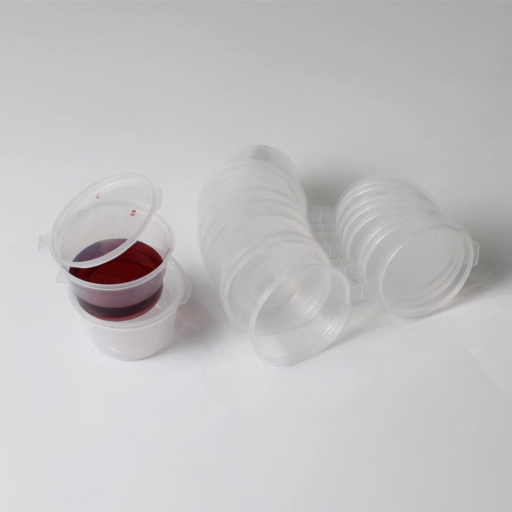 Food Takeaway Salad Dressing 2oz PP Plastic Disposable Clear Cups Sauce Container Plastic with Portion Lids