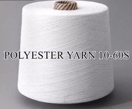 Textile Polyester Yarn Raw White Colored Knitting Weaving Yarn
