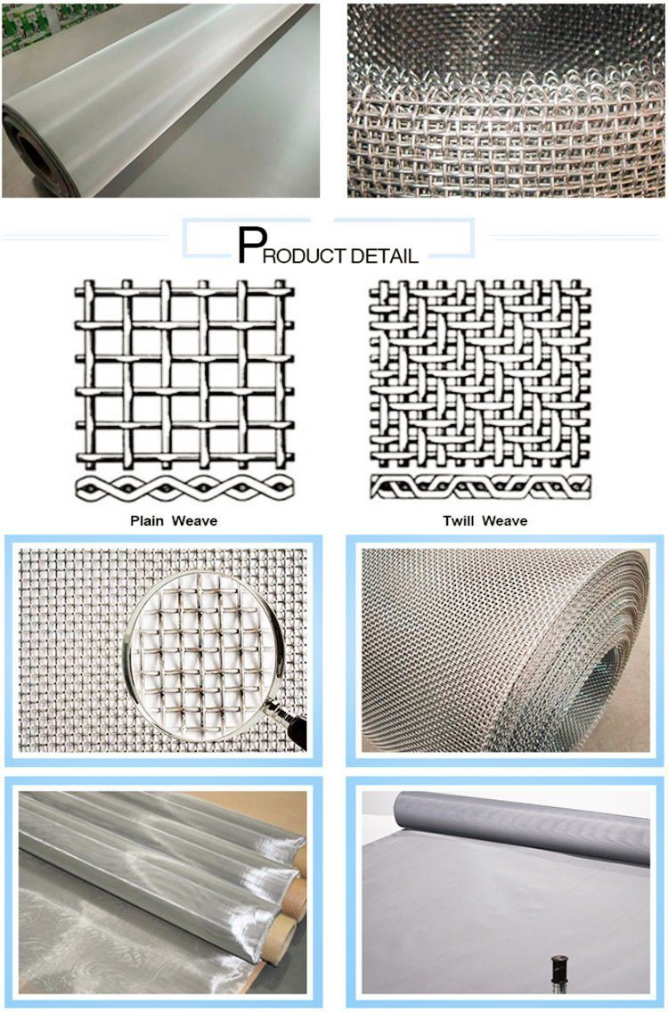 Plain Weave/Twill Weave/Dutch Weave 304 Stainless Steel Wire Mesh