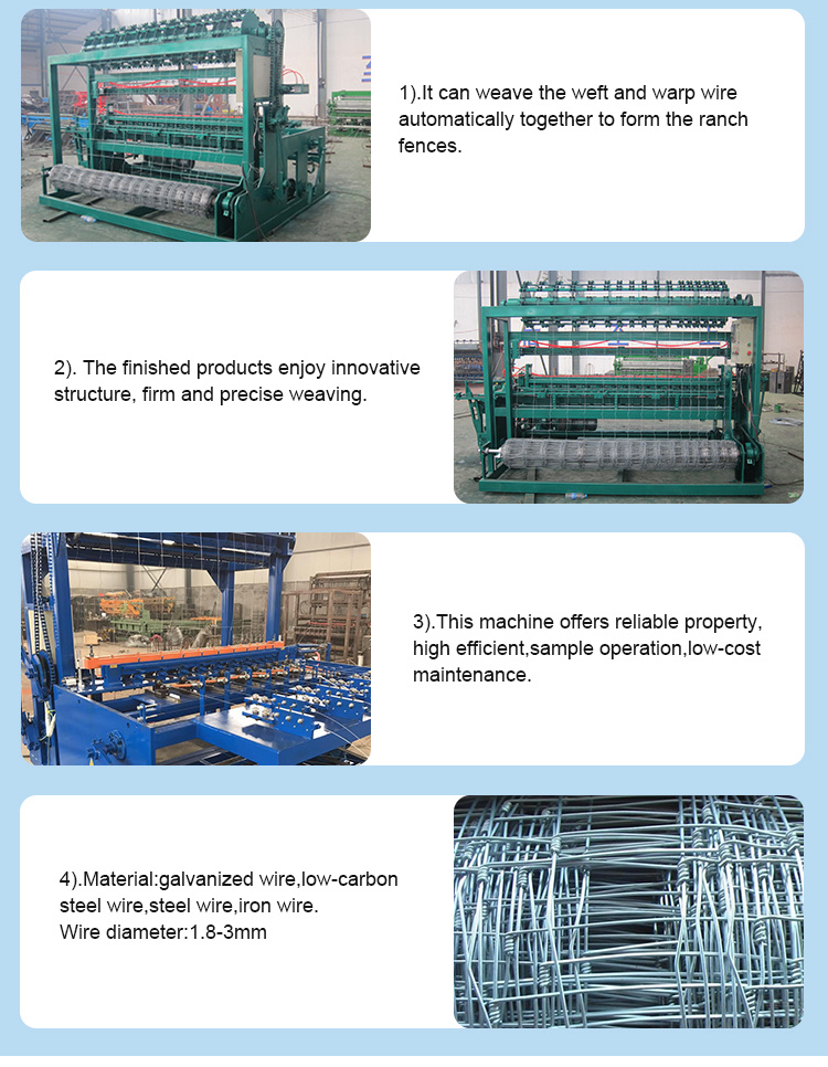 Fully Automatic Field Fence Wire Mesh Weaving Machine
