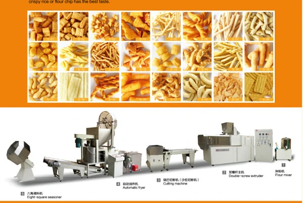Full Auto Crispy Process Line for Bugles Sticks Making Process Line Crispy Chips Extrusion Machinery