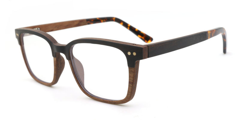 Classic Retro Wholesale Two Layers Optical Frames Wooden Eyewear
