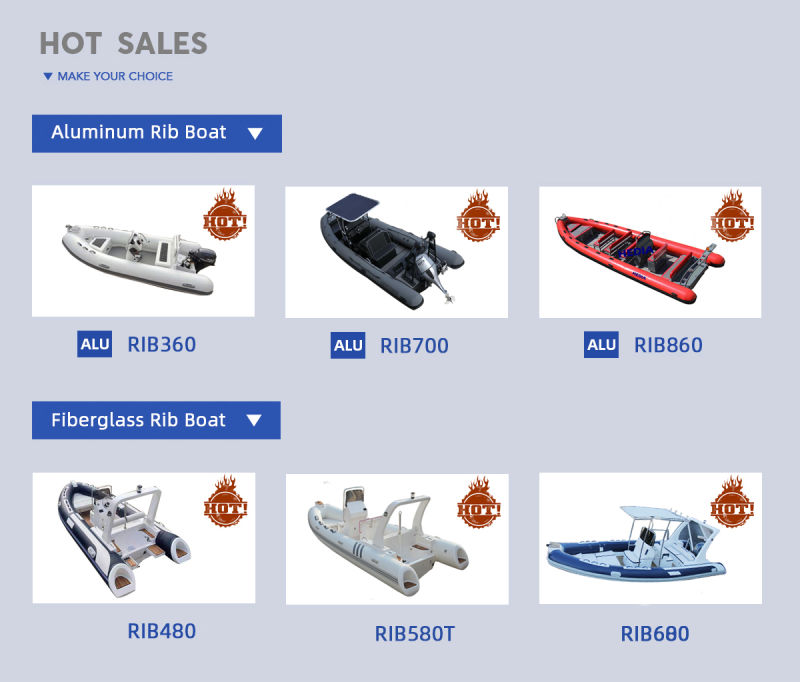 Heavy Duty Boat 7m PVC/Hypalon Aluminum Rib Saltwater Fishing Heavy Duty Boat for Sale