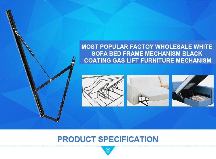 Most Popular Factoy Wholesale White Sofa Bed Frame Mechanism Black Coating Gas Lift Furniture Mechanism