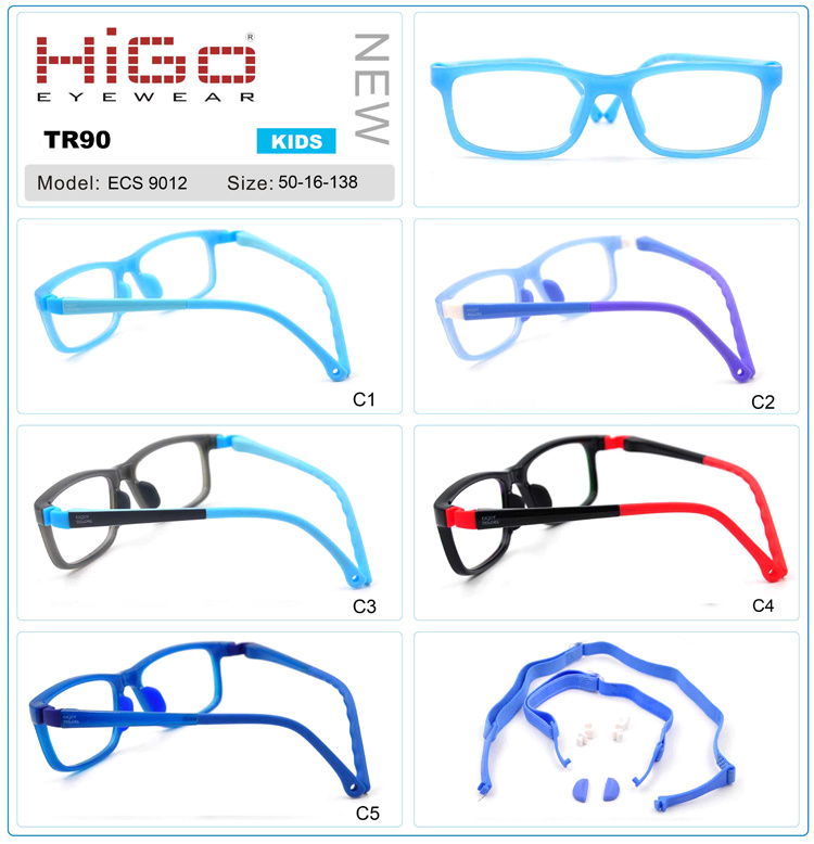 Higo Colorful New Model Tr90 Optical Frame for Kids with Full Square Frame Spectacle Frame