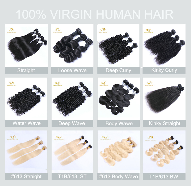 Unprocessed Brazilian/Indian Virgin/Remy Human Hair Weaving with Tangle Free
