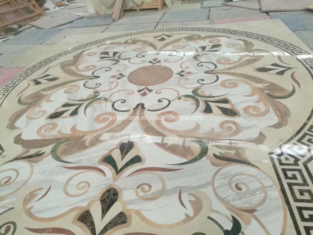 Natural Marble Stone Water Jet Medallion & Water Jet Pattern for Hotel Flooring
