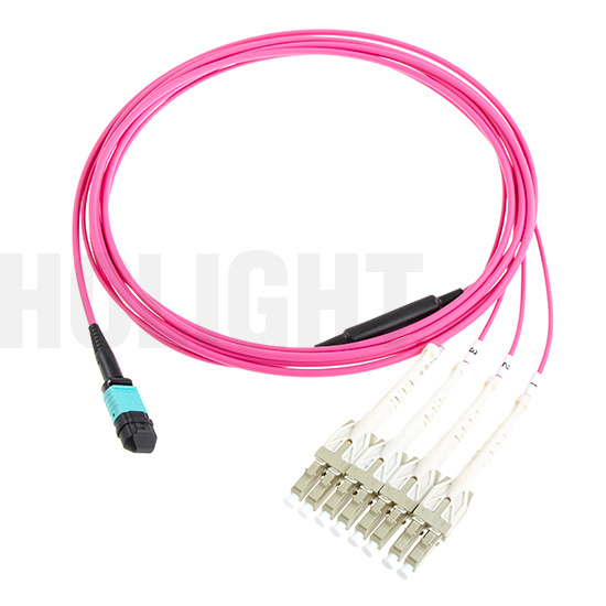 MPO to LC Om4 8fibers Breakout Patch Cable