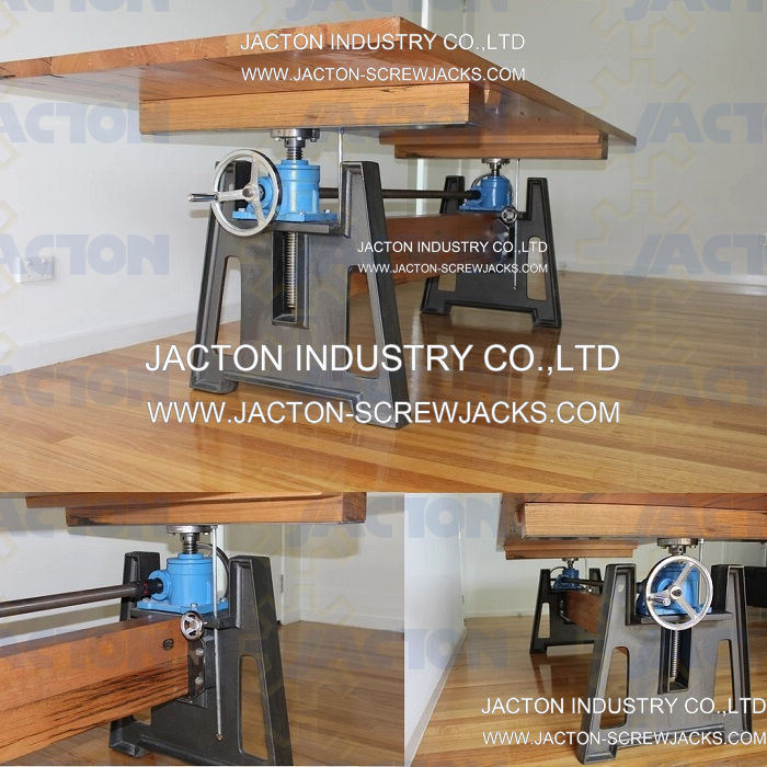 Hand Crank Worm Screw Jack Crank Table Lift Mechanism Industrial Vintage Double Gear New Crank Table Base