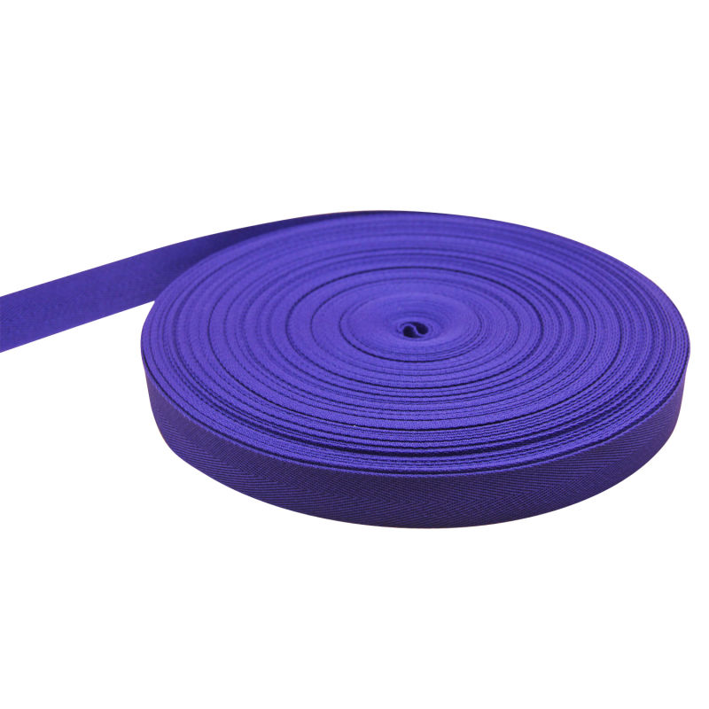 Pure Purple Cotton/Polyester Braided Tape Herringbone Cotton Webbing
