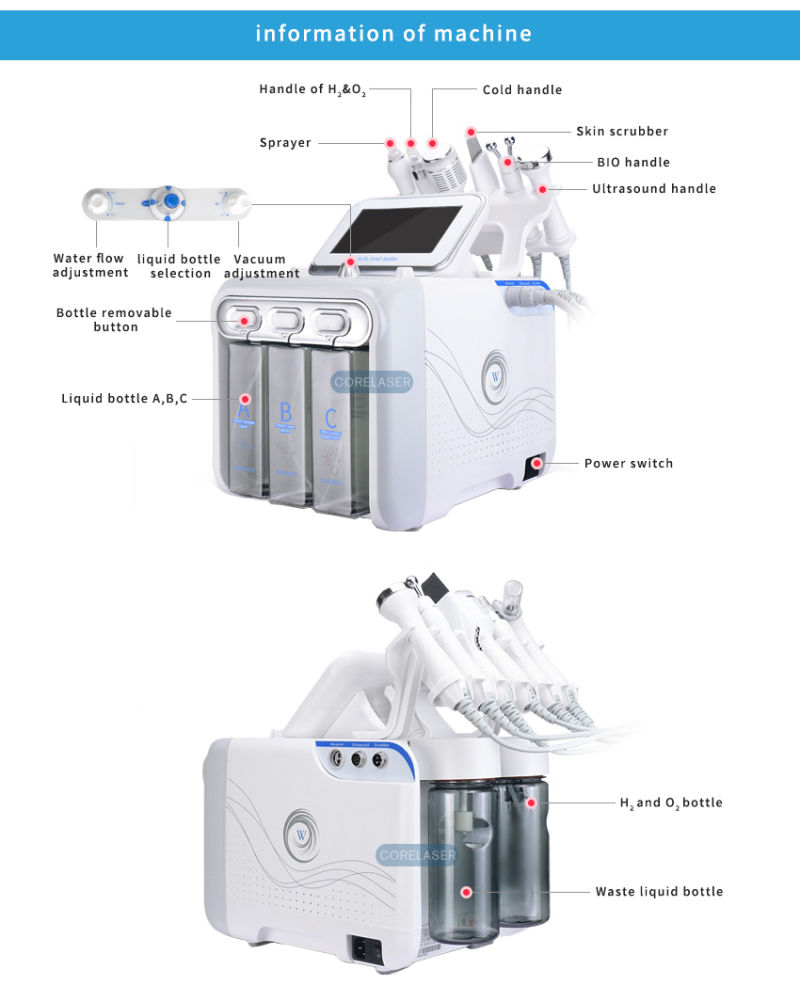2021 Hydrating H2&O2 Microdermabrasion Oxygen Jet Facial Machine
