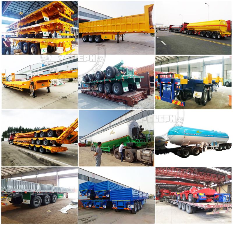 3 Axles 50tons 60ton Flatbed Container Semi-Trailer with Detached Sidewall
