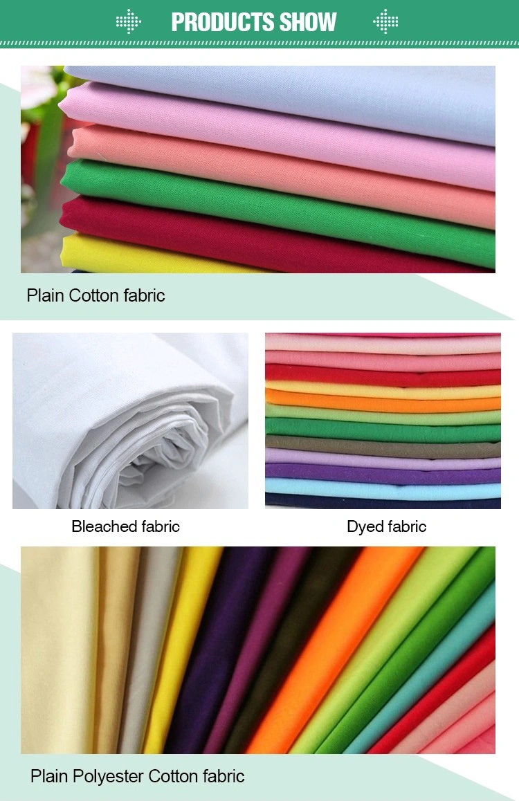 Poly Cotton Poplin Textile Fabric White Fabric for Shirt Tc Air Jet Loom