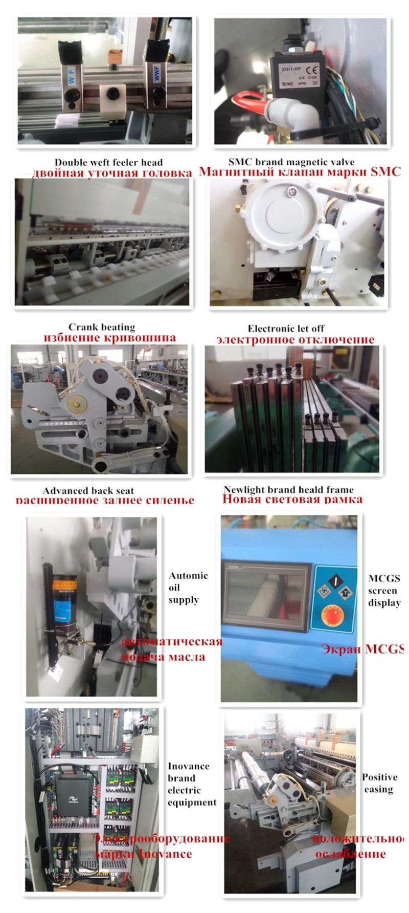 High Efficiency Double Nozzles Cam Dobby Shedding Weaving Air Jet Loom