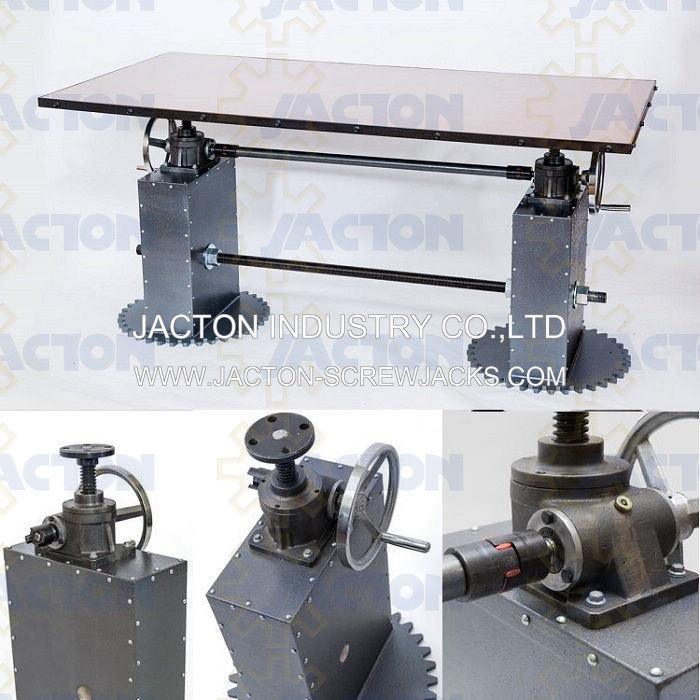 Manual Worm Screw Jack Actuator Crank Table Mechanism Hand Crank Table Lift Mechanism