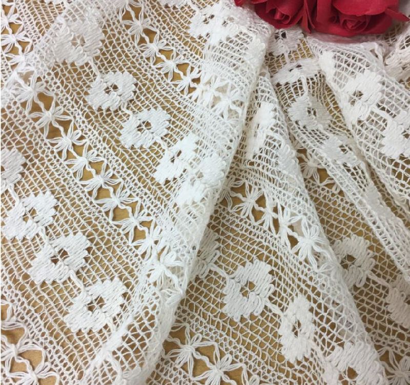 Crochet Lace Fabric 100% Cotton Fabric Woman Cloth Fabric
