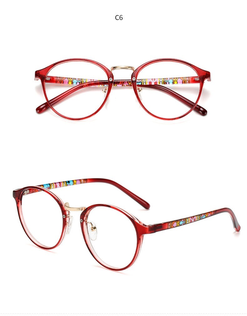 1150 Retro Round Glasses Frame Women with Myopia Ultra Light Tr90 Glasses Frame Metal Big Frame Male Tide Korean