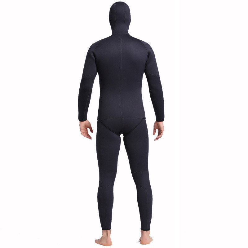 5mm Thick Men's Two-Piece Wetsuit with Front Zipper