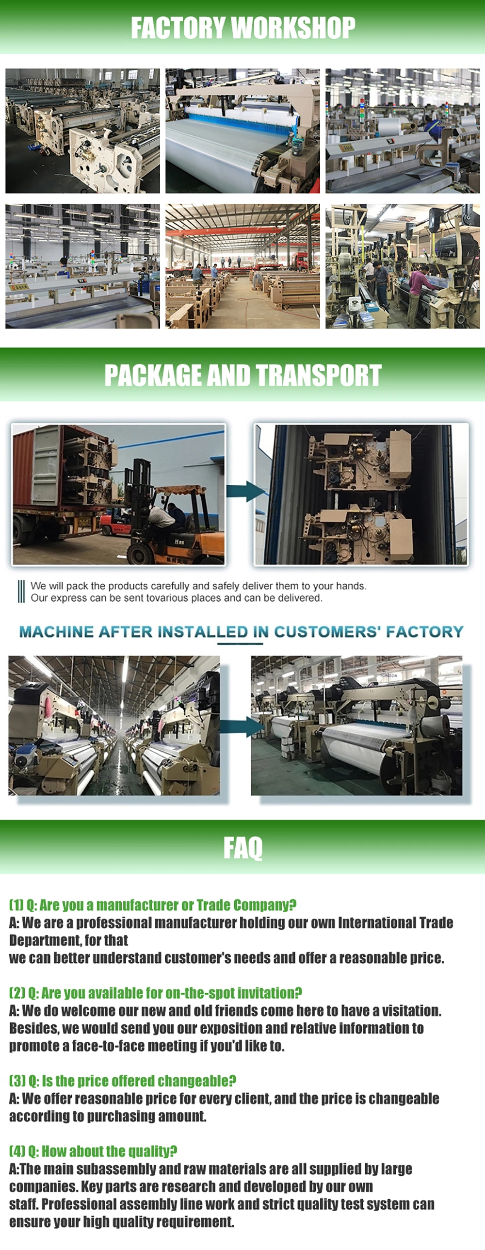 Haifu Machinery Hf-851 280cm Cam Shedding Water Jet Loom Weaving Machine Textile Machine Weaving Loom