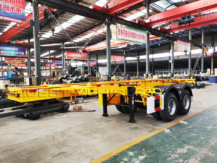 Dual Axles 40FT Skeleton Container Chassis Semi Trailer for Sale
