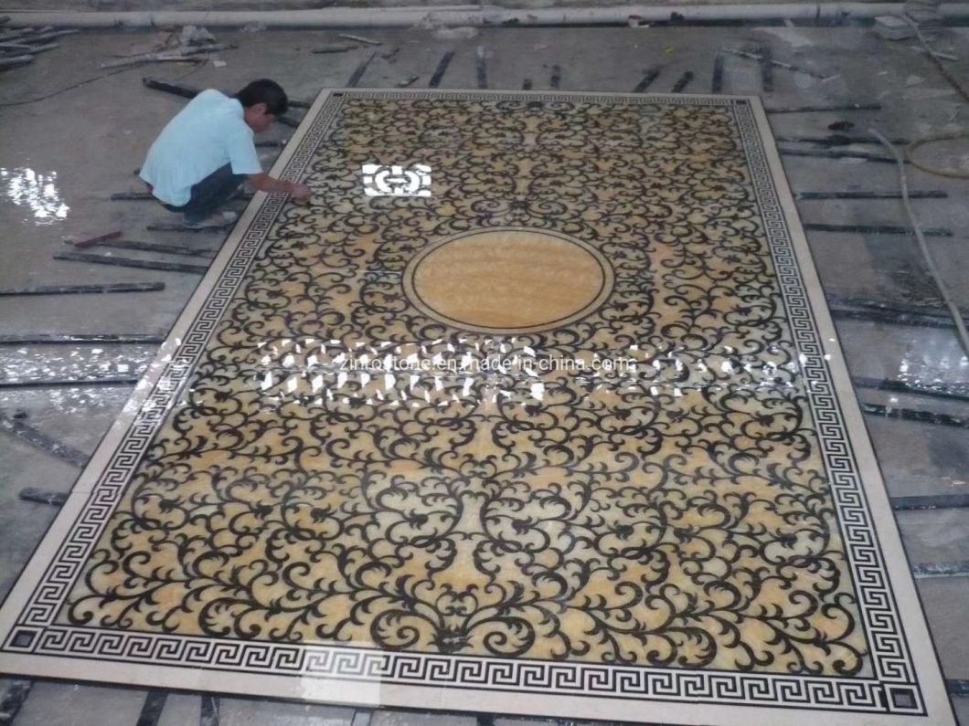 Natural Marble Stone Water Jet Medallion & Water Jet Pattern for Hotel Flooring