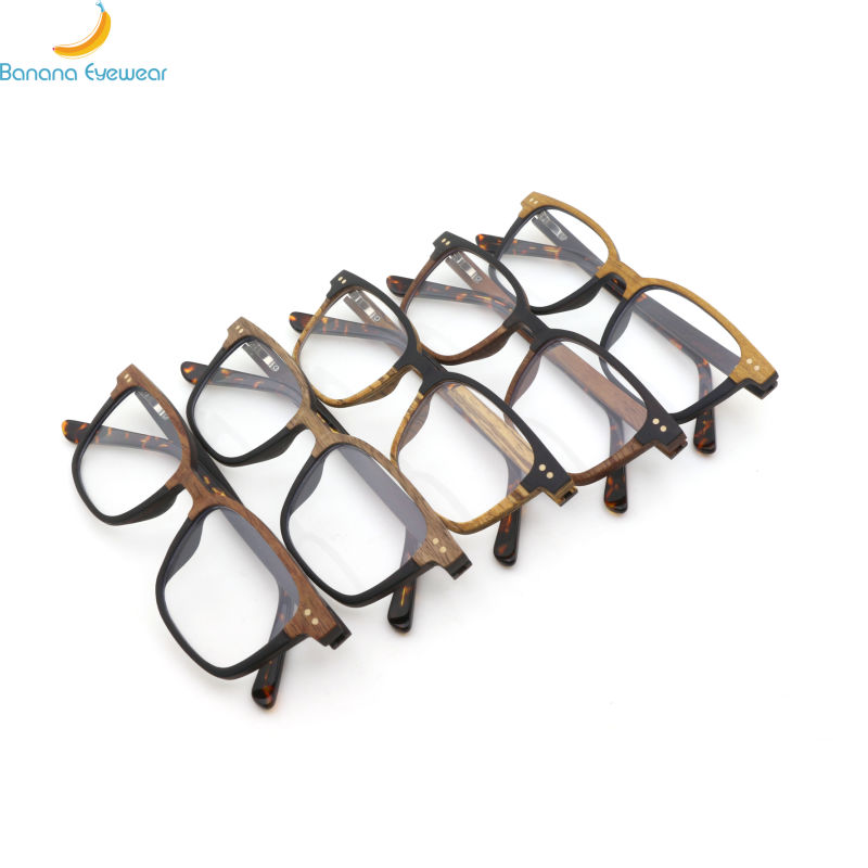 Classic Retro Wholesale Two Layers Optical Frames Wooden Eyewear