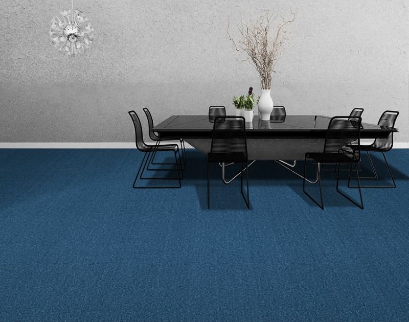 Blue Hotel Carpet Machine Made Wall to Wall Jacquard Carpet PP Nylon Broadloom Carpet Tufted Loop Pile Cut Pile Roll Carpet