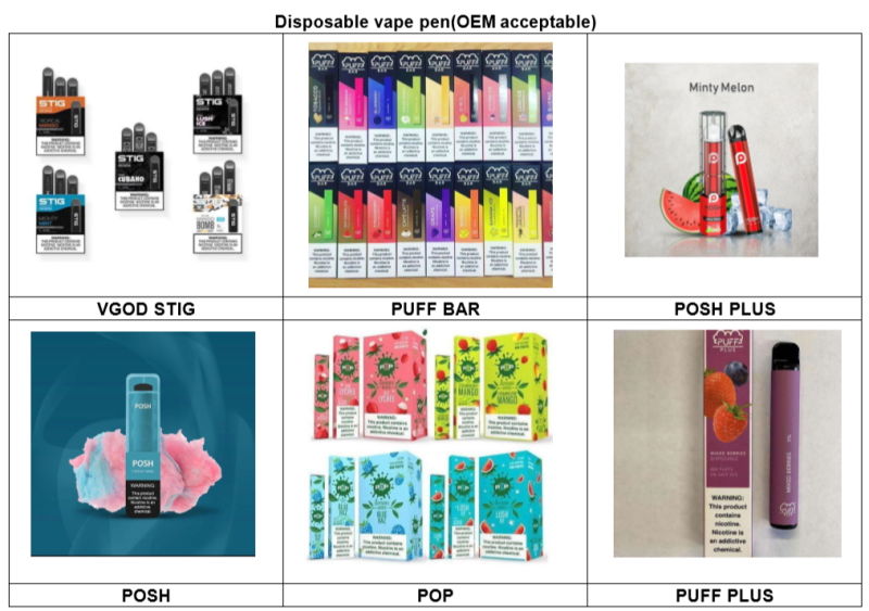 Puff Vaporizer Device Wholesale Disposable Electronic Cigarette E-Cigarette Vape Pen