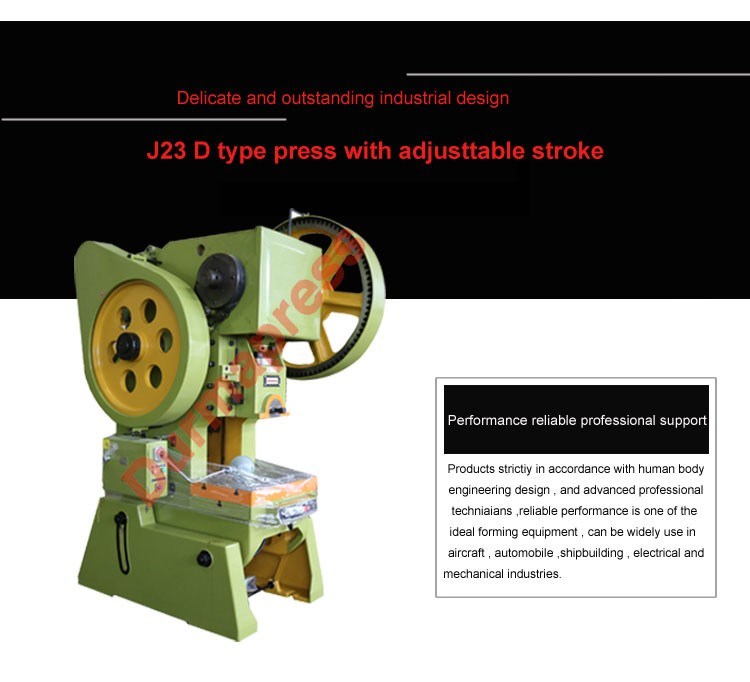 Fly Wheel J23 Single Crank Hole Punching Mechanical Press Machine