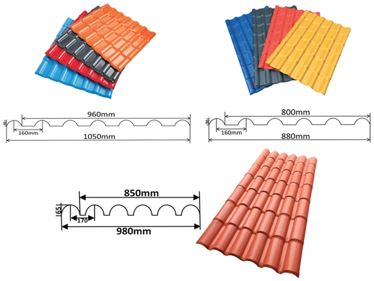 PVC/Apvc Spanish Corrosion Prevention and Heat Insulation Synthetic Resin Roofing Tile