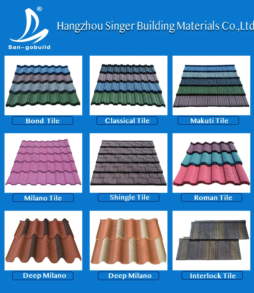 Wholesale Price New Roofing Designs Stone Coated Metal Roofing Sheet to Zambia Bangladesh Nigeria Africa