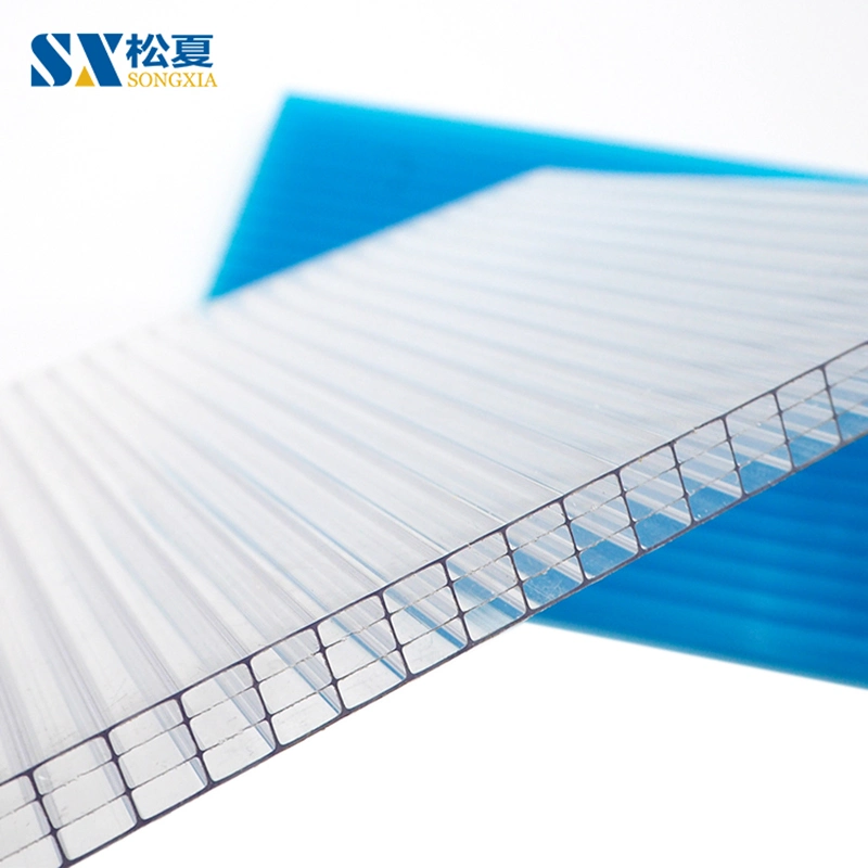 Clear Polycarbonate Sheet Heat Insulation Four Wall Hollow Sheet