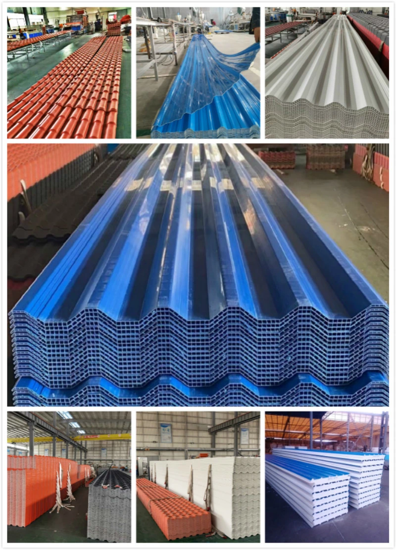 2.8mm Red Color PVC Roofing Sheets Insulated Synthetic Resin Roof Panels