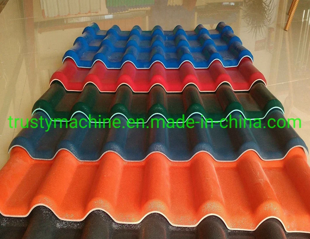 1050mm Width of PVC UPVC Glazed Bamboo Roofing Sheet Line Plastic Roof Machine