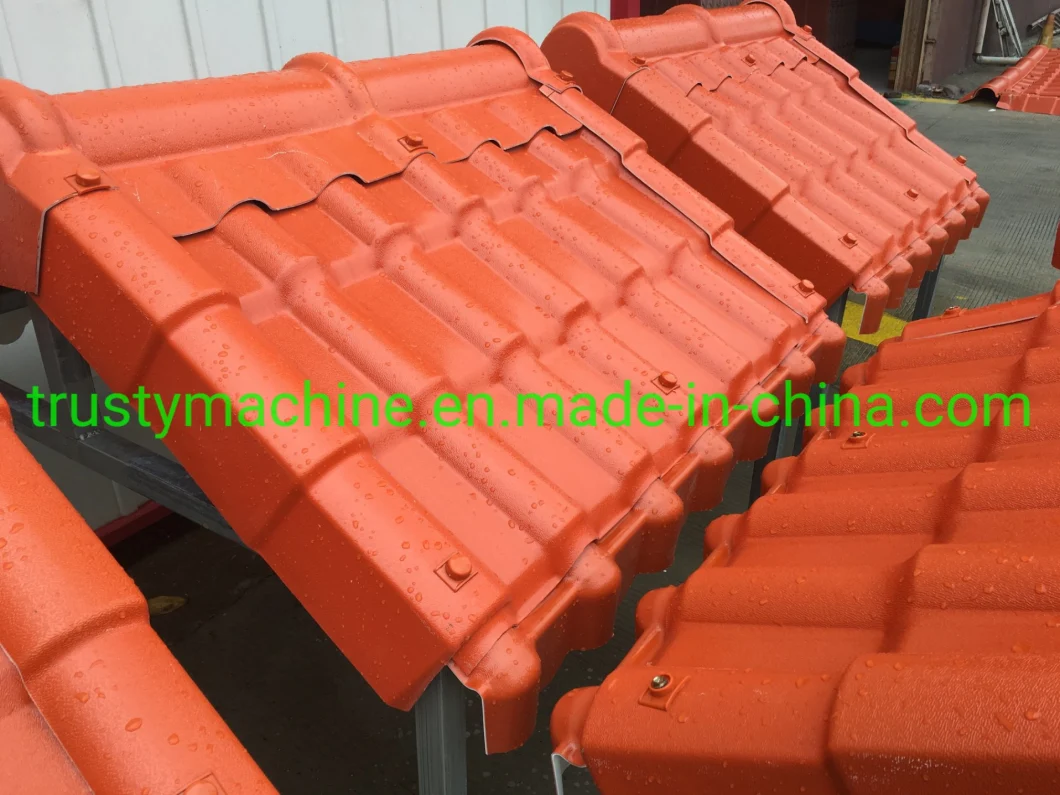 1050mm Width of PVC UPVC Glazed Bamboo Roofing Sheet Line Plastic Roof Machine