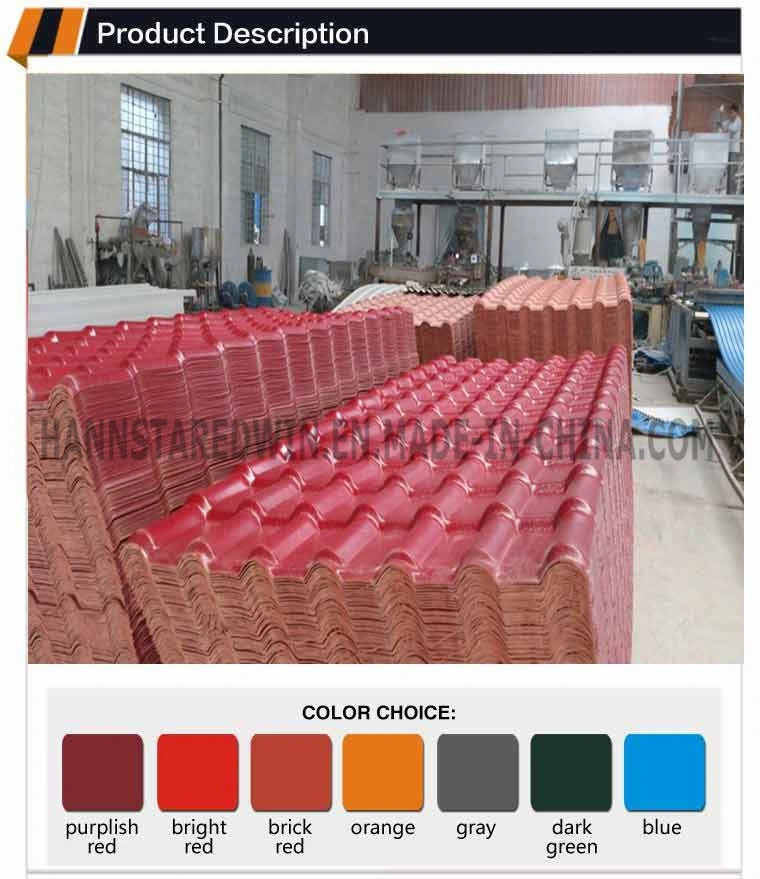 Good Quality Roofing Materials 25 Years Guarantee Synthetic Resin Tile Coated with Asa