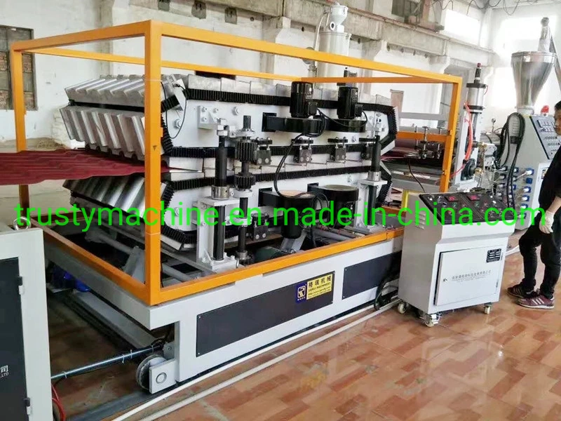 1050mm Width of PVC UPVC Glazed Bamboo Roofing Sheet Line Plastic Roof Machine