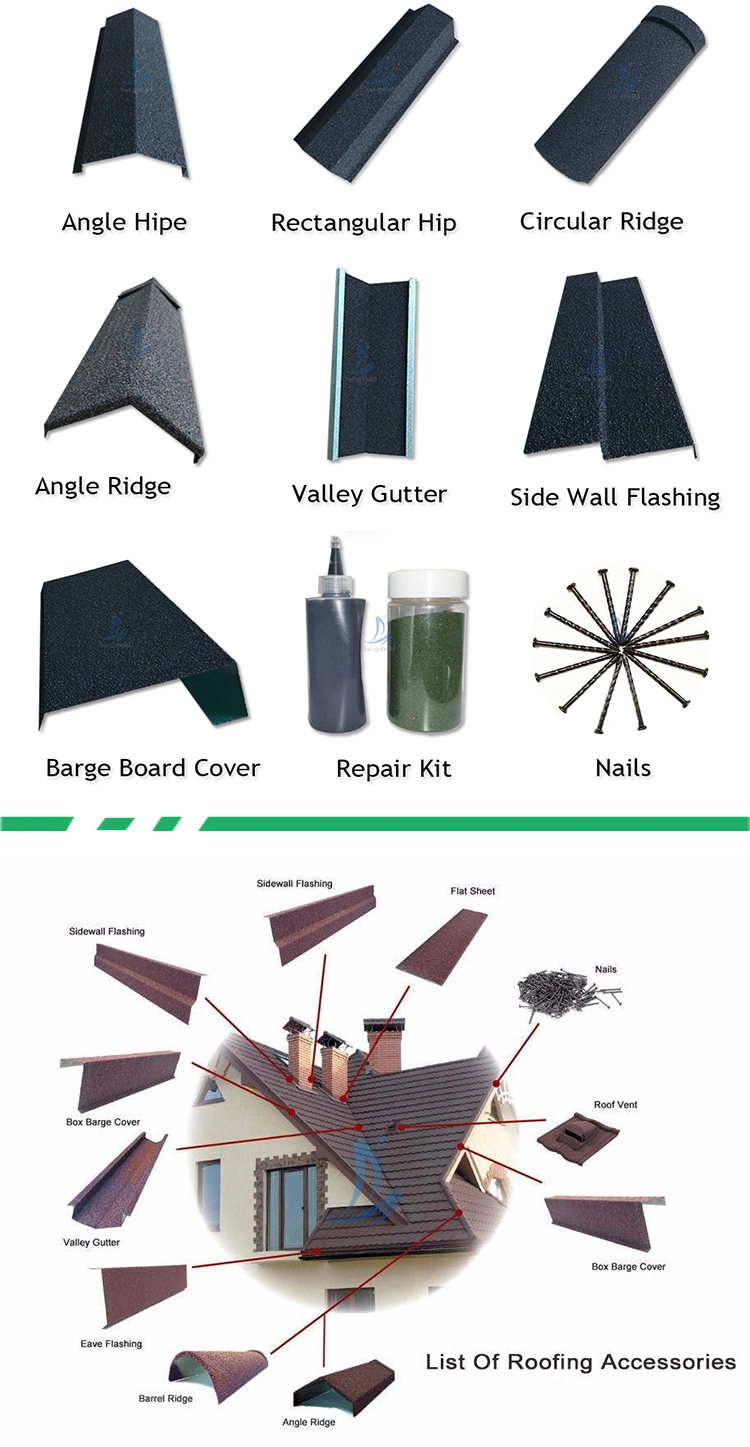 Metal Roofing Sheets of New Zealand Stone Granules Coated Roofing Tile