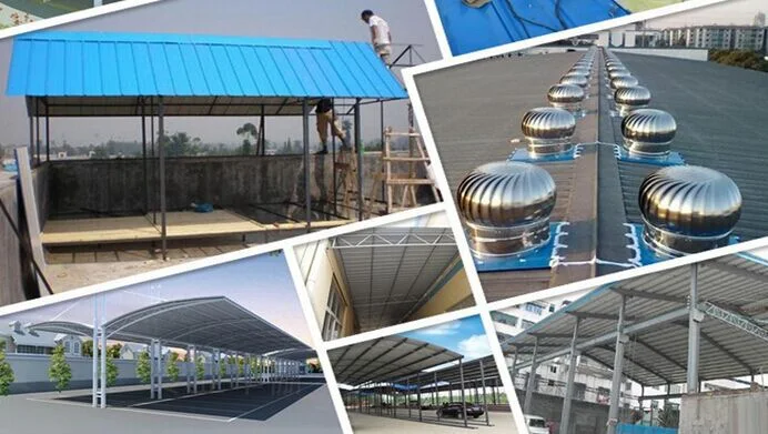 Sinusoidal Profile Coated Metal Roof Sheet, Color Roofing Steel Plate, Trapezoid Corrugated Galvanized Steel Roofing Sheet