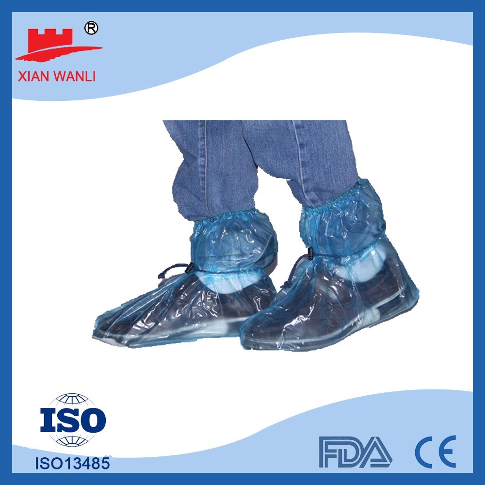 Disposable PE /PVC Plastic Boot Shoe Cover, Disposal Shoe Cover, Waterproof Boot Cover with PVC Sole