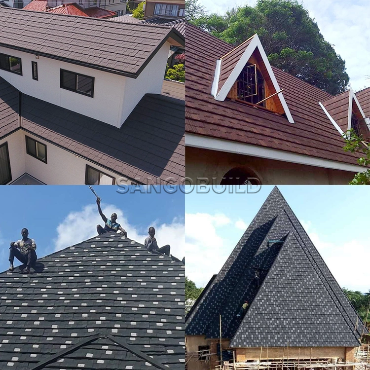 Shingle Design 04 mm Stone Coated Roofing Sheet Factory Direct Sell Metal Roofing