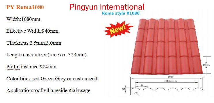 PVC Plastic Roofing Sheets for Warehouse Cali Popular Tejas PVC