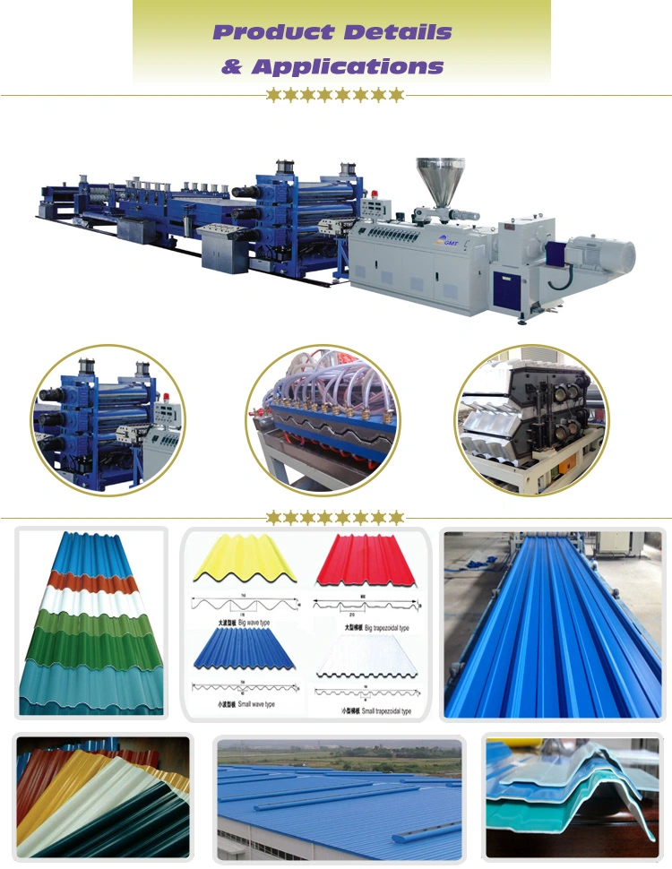 PVC Corrugated Roofing Sheet Tile Panel Plastic Extruder Machinery