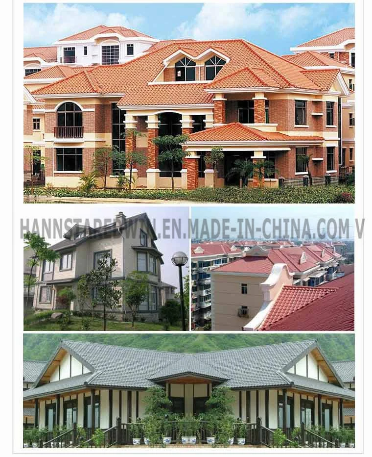 Good Quality Roofing Materials 25 Years Guarantee Synthetic Resin Tile Coated with Asa